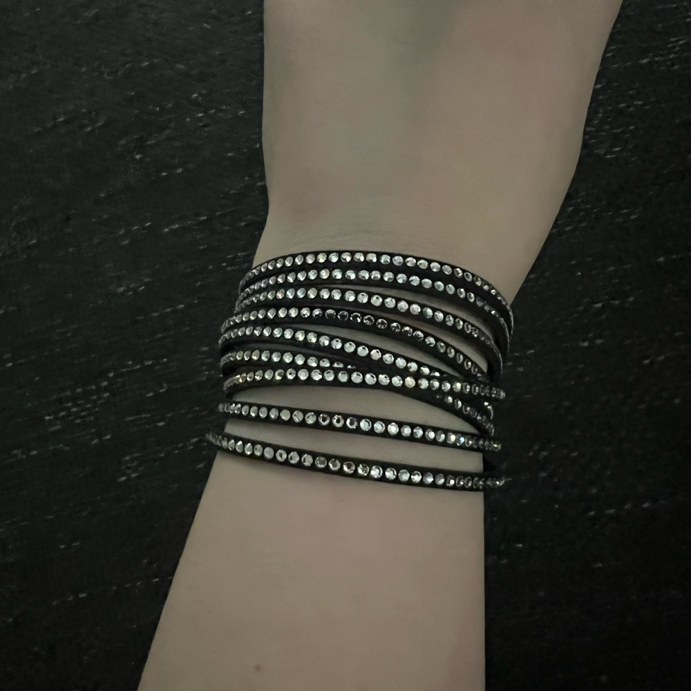 Black and Silver Wrap Bracelet